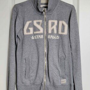 GSTAR RAW gray zip up sweater, mens